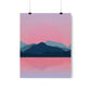 Landscape Mountains Nature Watercolor Sunset Water Premium Matte Vertical Posters Ichaku [Perfect Gifts Selection]