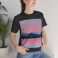 Landscape Mountains Nature Watercolor Sunset Water Unisex Jersey Short Sleeve T-Shirt Ichaku [Perfect Gifts Selection]