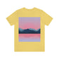 Landscape Mountains Nature Watercolor Sunset Water Unisex Jersey Short Sleeve T-Shirt Ichaku [Perfect Gifts Selection]