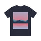 Landscape Mountains Nature Watercolor Sunset Water Unisex Jersey Short Sleeve T-Shirt Ichaku [Perfect Gifts Selection]