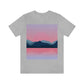 Landscape Mountains Nature Watercolor Sunset Water Unisex Jersey Short Sleeve T-Shirt Ichaku [Perfect Gifts Selection]