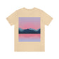 Landscape Mountains Nature Watercolor Sunset Water Unisex Jersey Short Sleeve T-Shirt Ichaku [Perfect Gifts Selection]