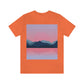 Landscape Mountains Nature Watercolor Sunset Water Unisex Jersey Short Sleeve T-Shirt Ichaku [Perfect Gifts Selection]