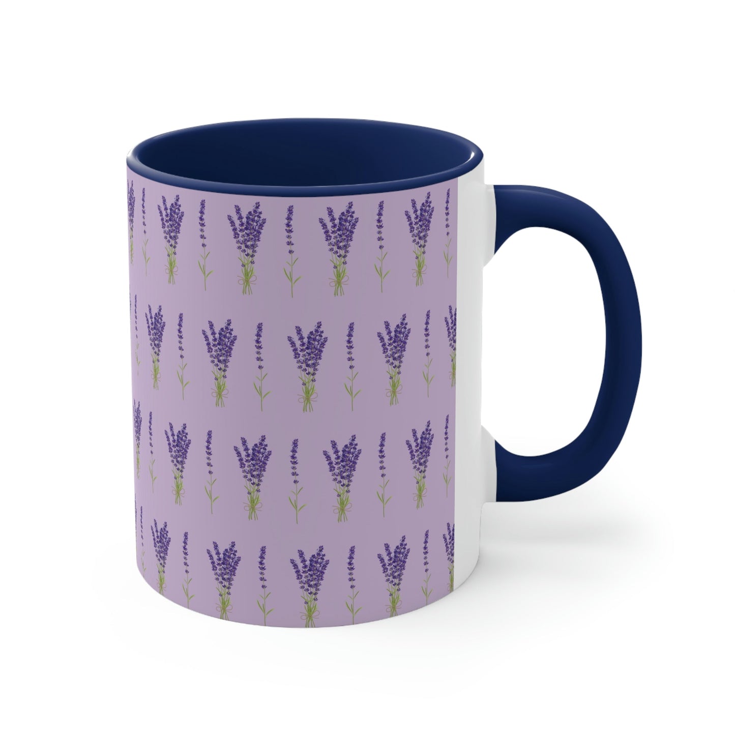 Lavender Aesthetic Pastel Purple Flowers Provence France Minimalist Art Accent Coffee Mug 11oz Ichaku [Perfect Gifts Selection]