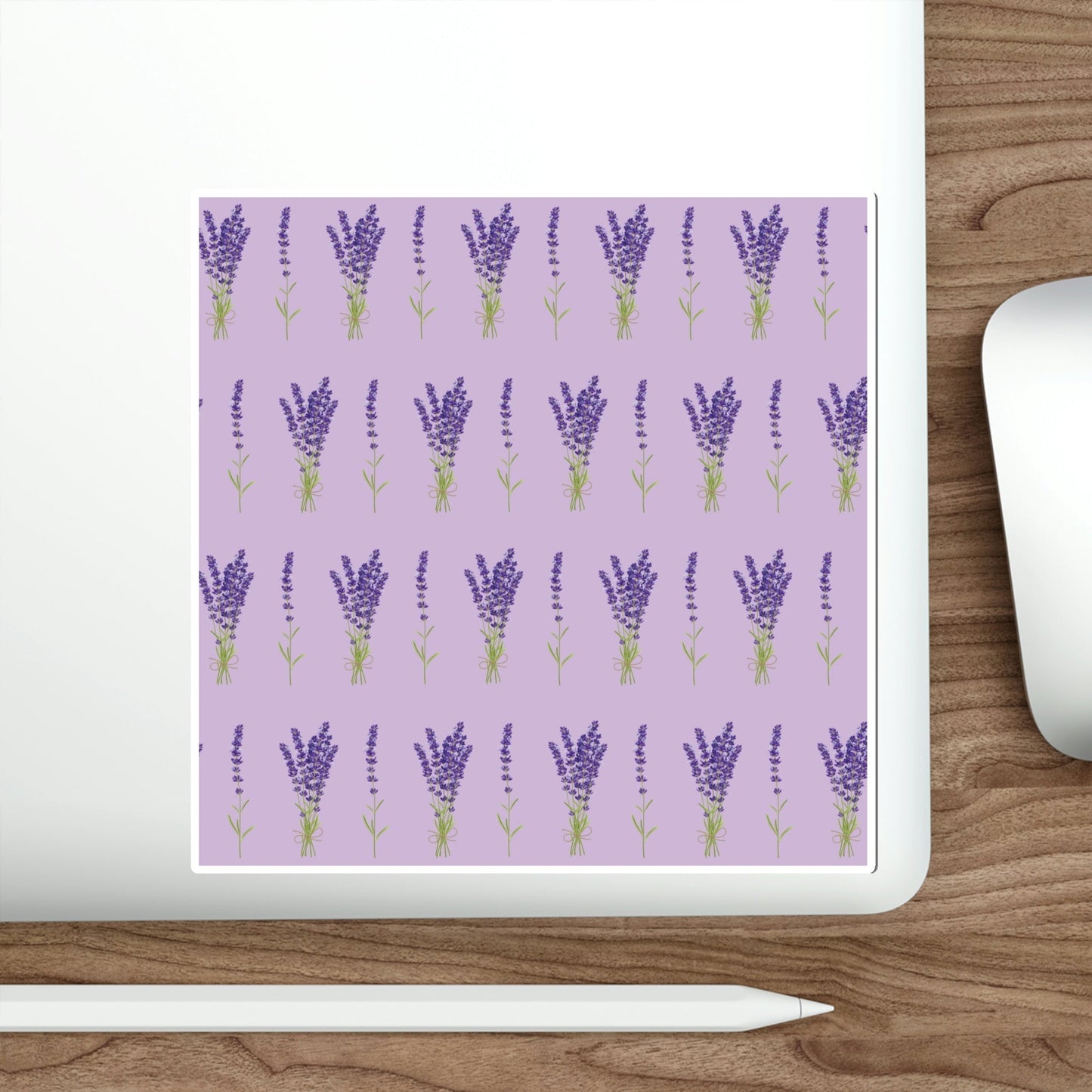 Lavender Aesthetic Pastel Purple Flowers Provence France Minimalist Art Die-Cut Sticker Ichaku [Perfect Gifts Selection]