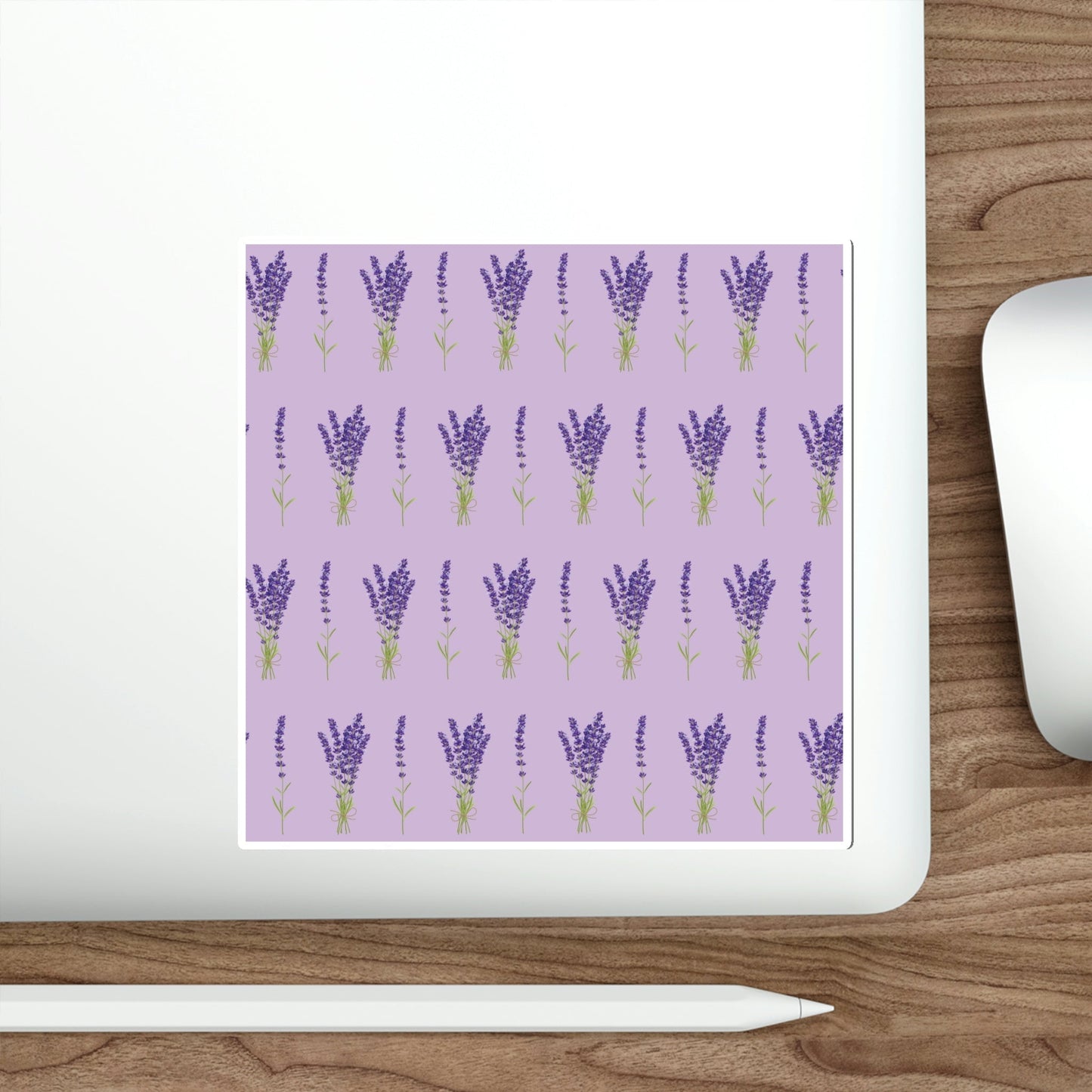 Lavender Aesthetic Pastel Purple Flowers Provence France Minimalist Art Die-Cut Sticker Ichaku [Perfect Gifts Selection]