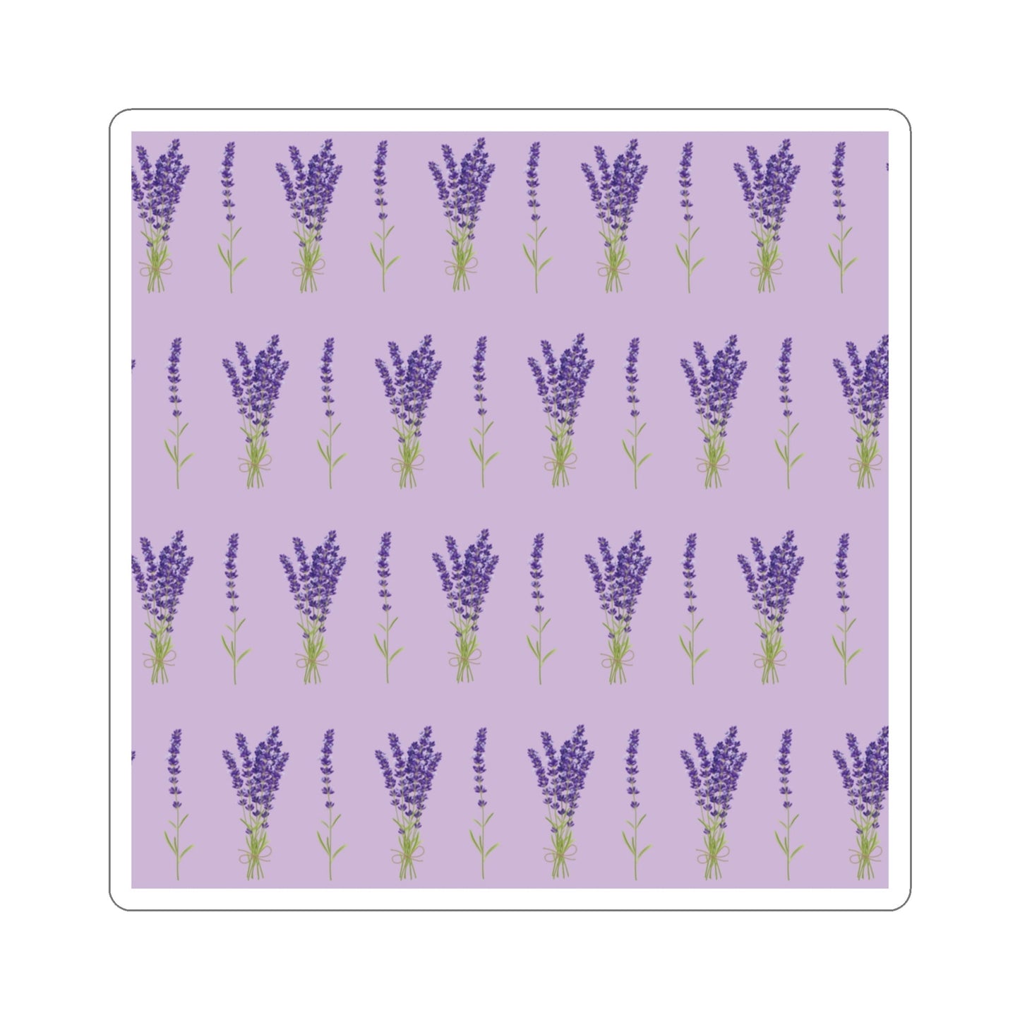 Lavender Aesthetic Pastel Purple Flowers Provence France Minimalist Art Die-Cut Sticker Ichaku [Perfect Gifts Selection]