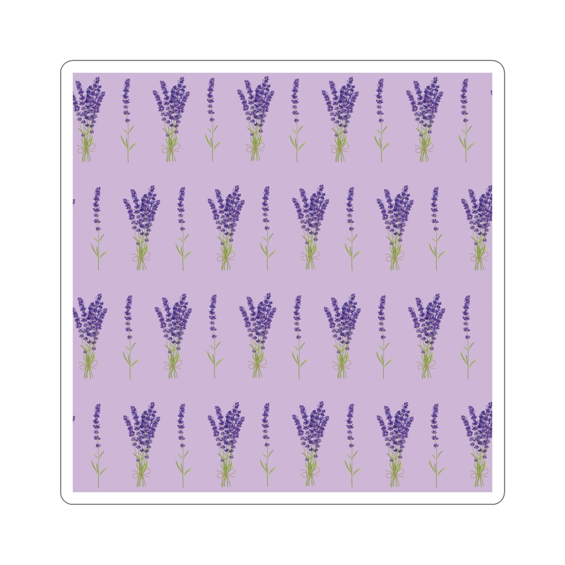 Lavender Aesthetic Pastel Purple Flowers Provence France Minimalist Art Die-Cut Sticker Ichaku [Perfect Gifts Selection]