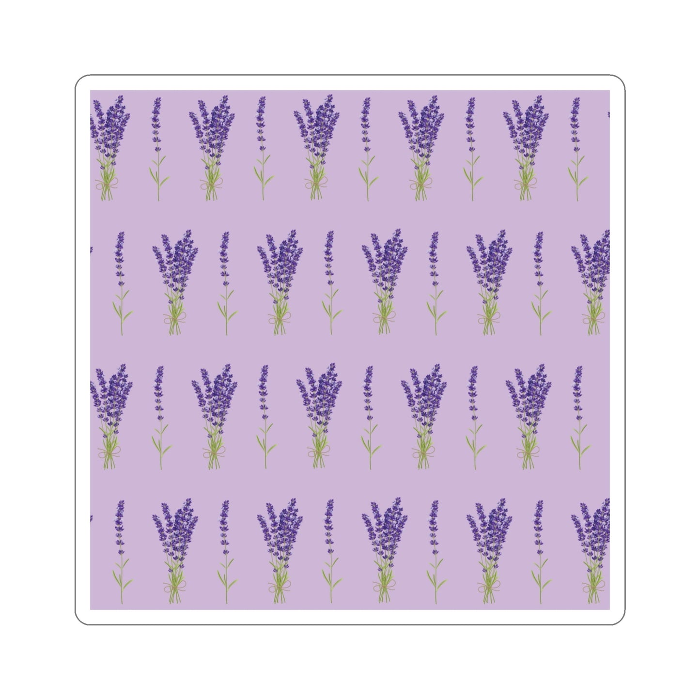 Lavender Aesthetic Pastel Purple Flowers Provence France Minimalist Art Die-Cut Sticker Ichaku [Perfect Gifts Selection]