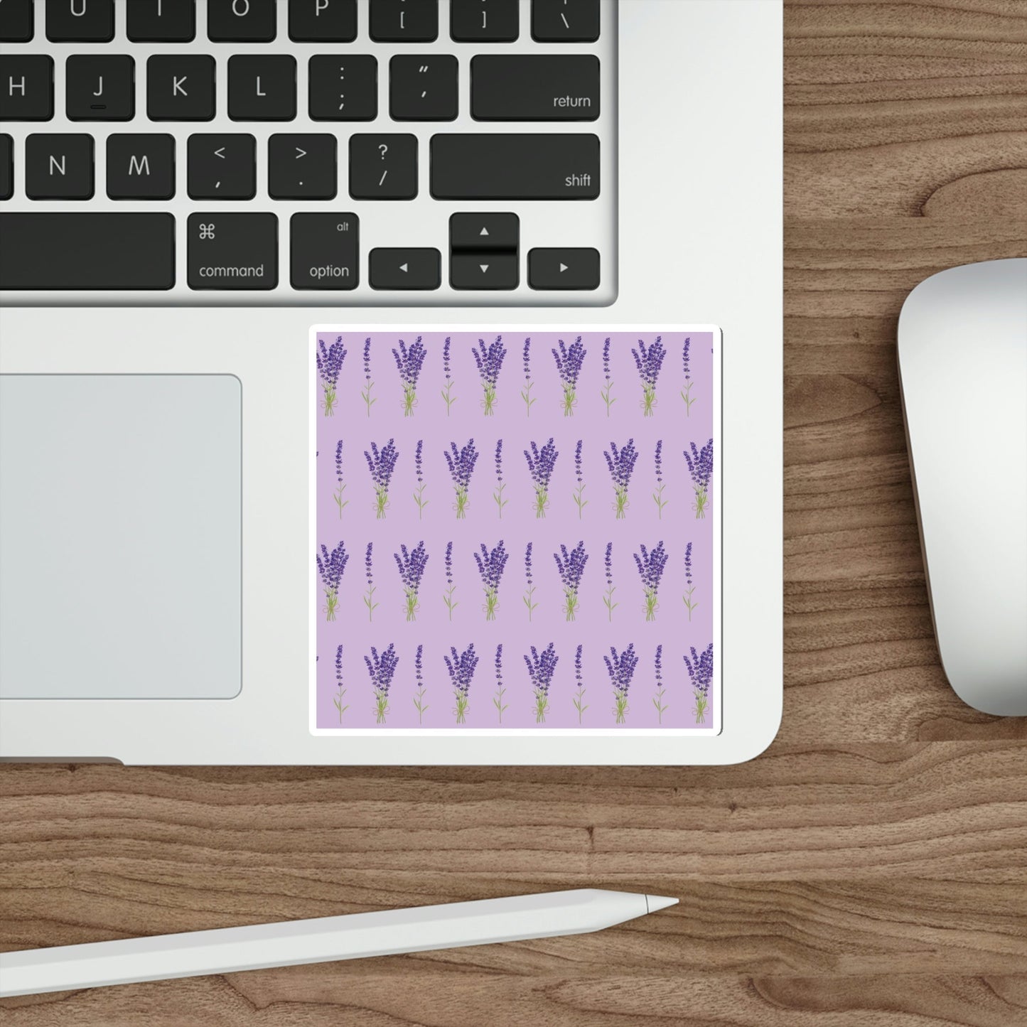 Lavender Aesthetic Pastel Purple Flowers Provence France Minimalist Art Die-Cut Sticker Ichaku [Perfect Gifts Selection]