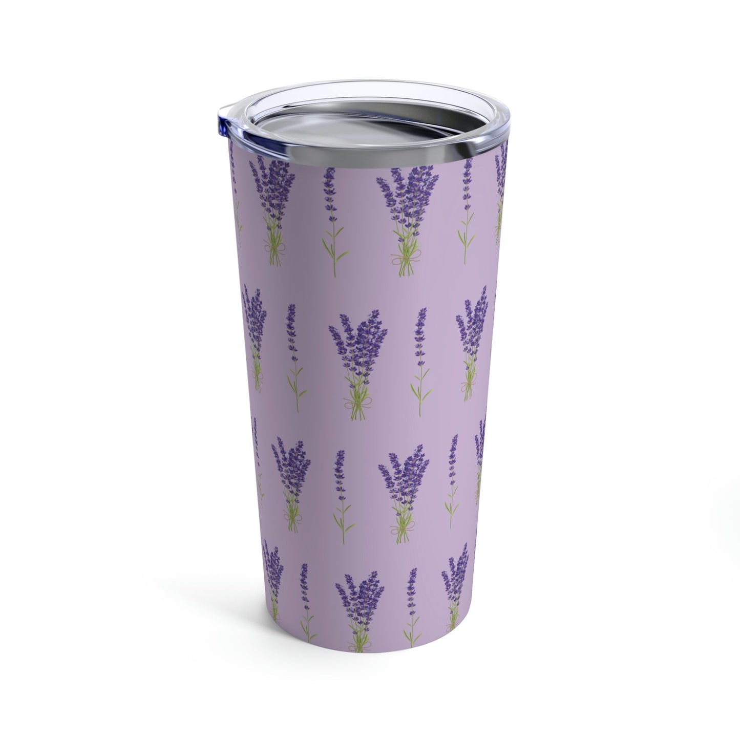 Lavender Aesthetic Pastel Purple Flowers Provence France Minimalist Art Stainless Steel Hot or Cold Vacuum Tumbler 20oz Ichaku [Perfect Gifts Selection]