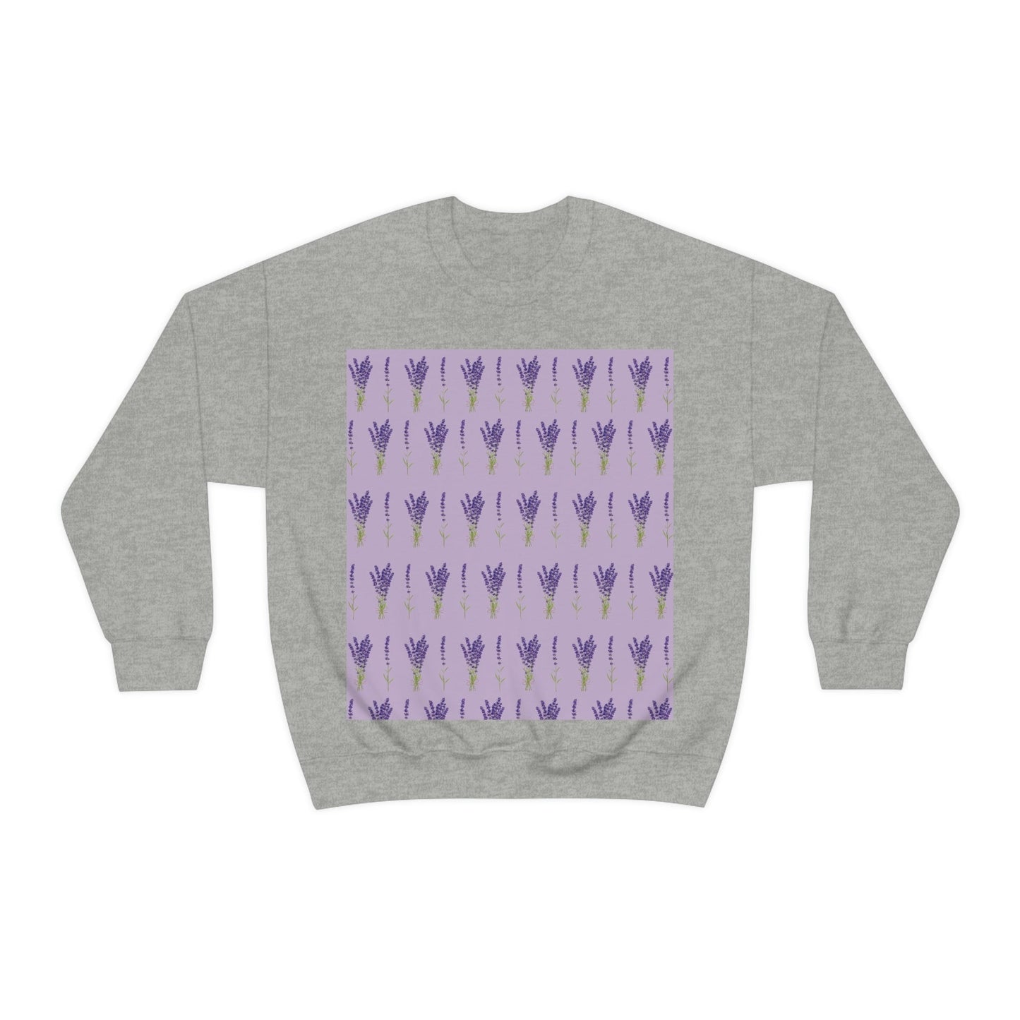 Lavender Aesthetic Pastel Purple Flowers Provence France Minimalist Art Unisex Heavy Blend™ Crewneck Sweatshirt Ichaku [Perfect Gifts Selection]