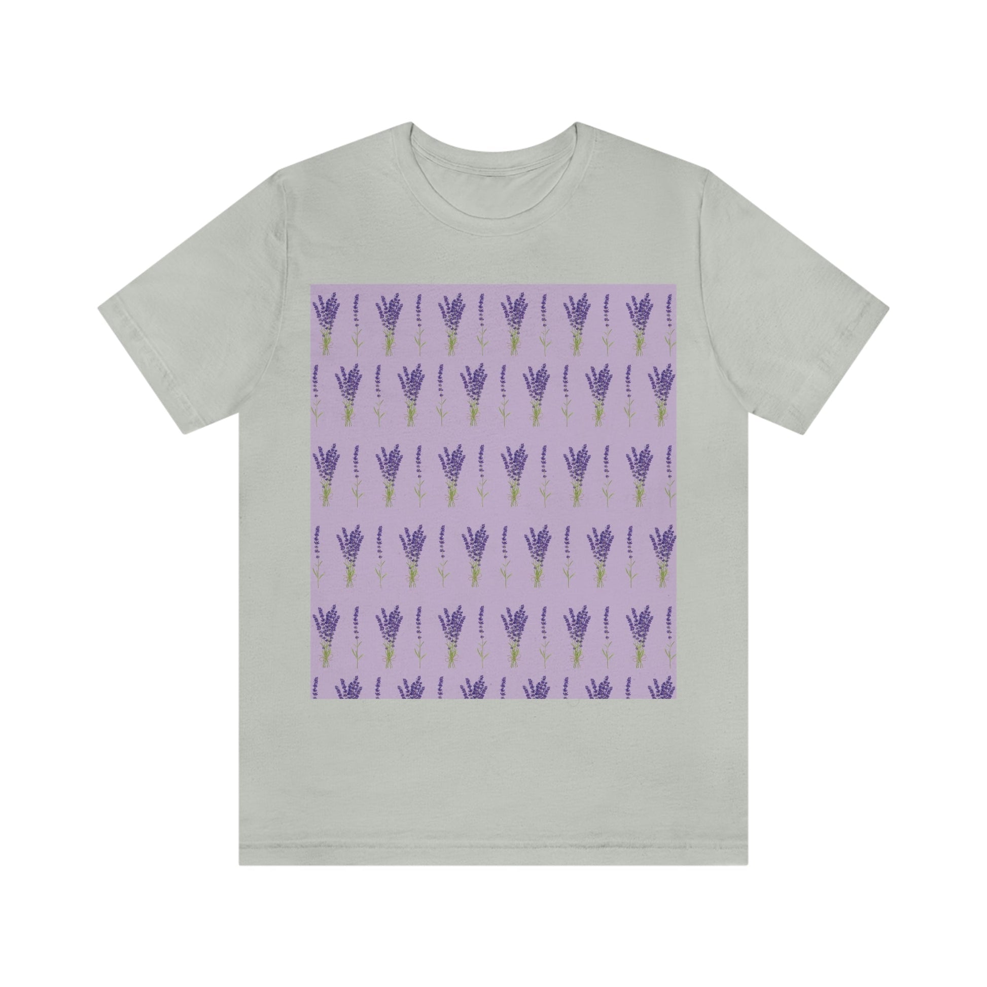 Lavender Aesthetic Pastel Purple Flowers Provence France Minimalist Art Unisex Jersey Short Sleeve T-Shirt Ichaku [Perfect Gifts Selection]