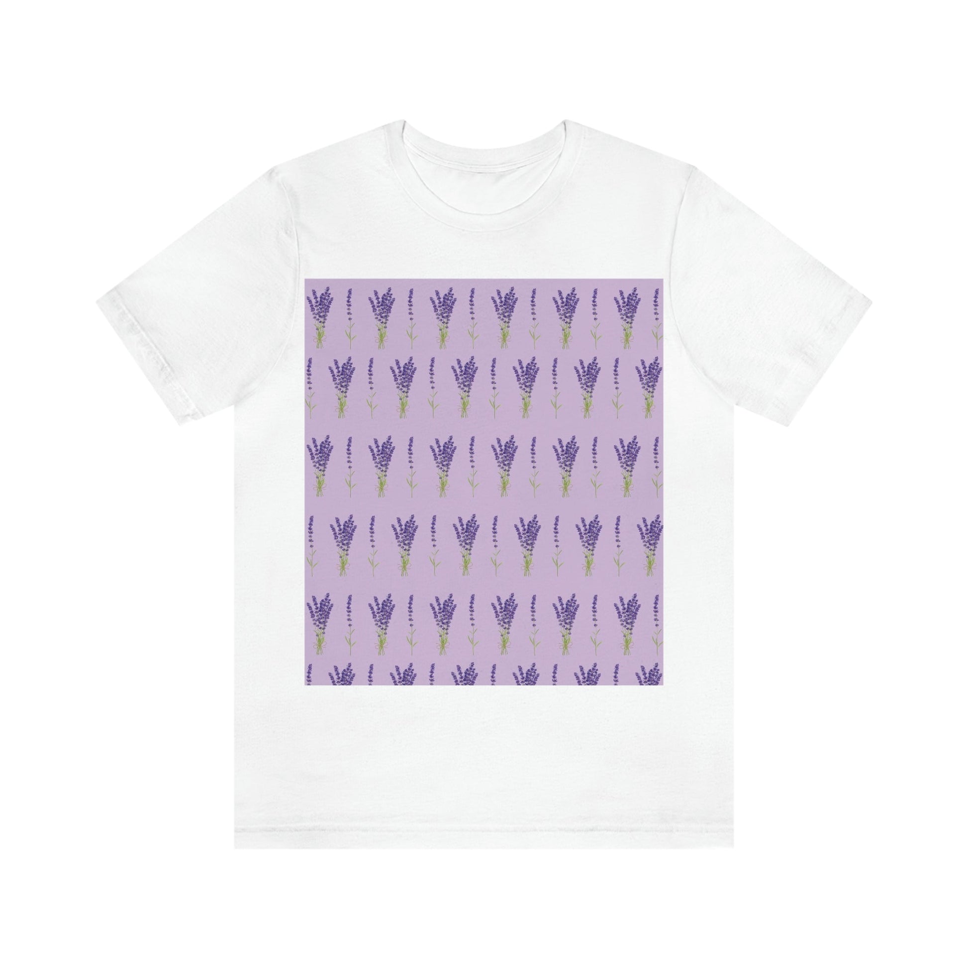 Lavender Aesthetic Pastel Purple Flowers Provence France Minimalist Art Unisex Jersey Short Sleeve T-Shirt Ichaku [Perfect Gifts Selection]