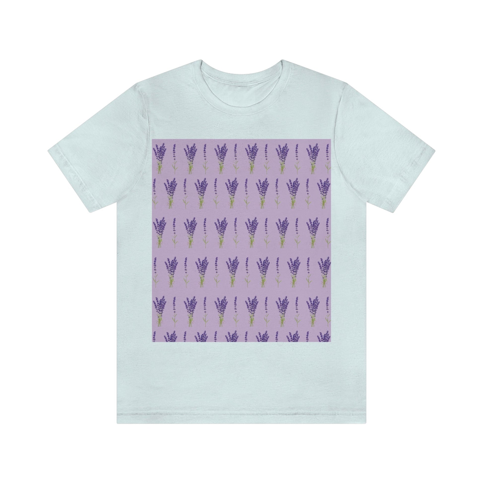 Lavender Aesthetic Pastel Purple Flowers Provence France Minimalist Art Unisex Jersey Short Sleeve T-Shirt Ichaku [Perfect Gifts Selection]