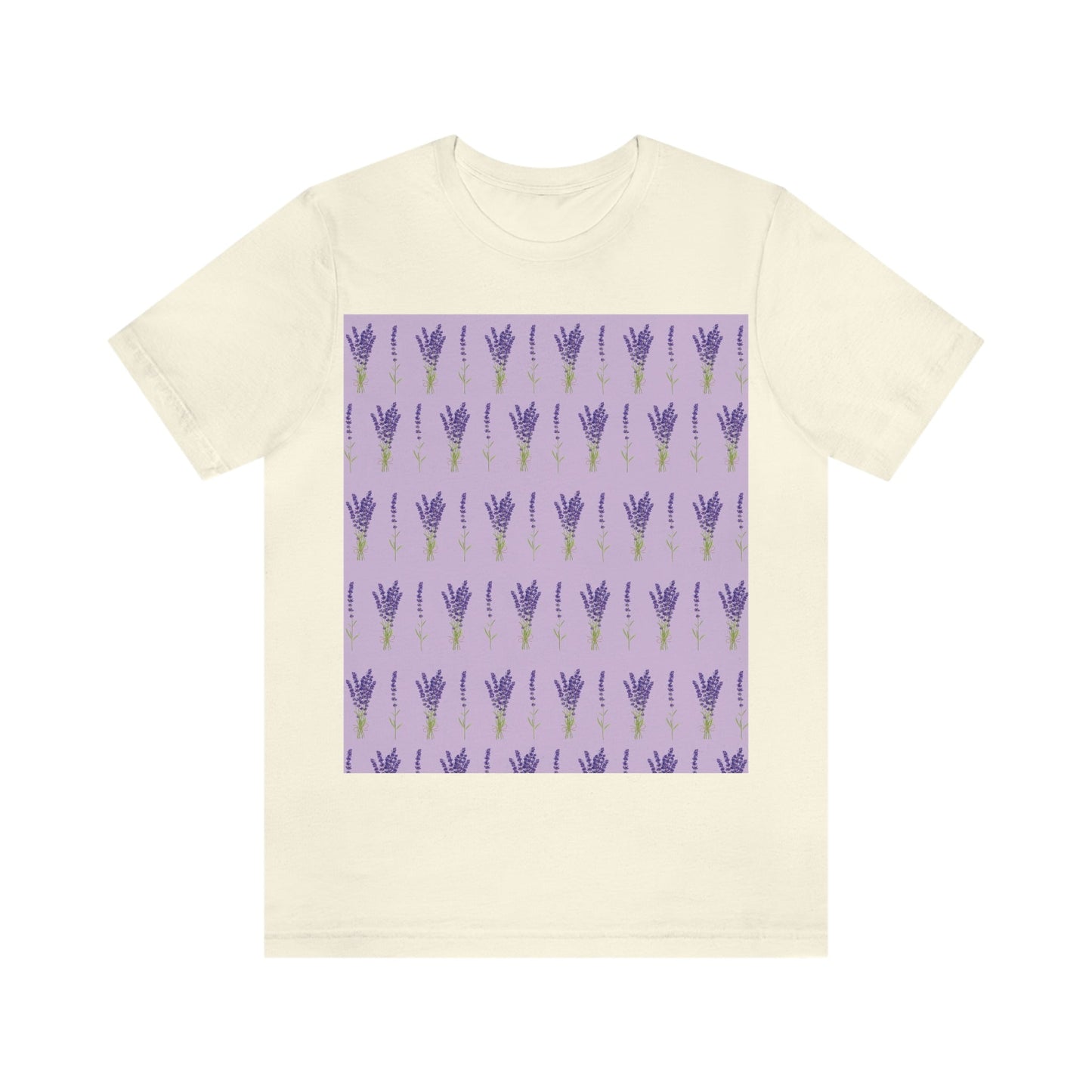 Lavender Aesthetic Pastel Purple Flowers Provence France Minimalist Art Unisex Jersey Short Sleeve T-Shirt Ichaku [Perfect Gifts Selection]