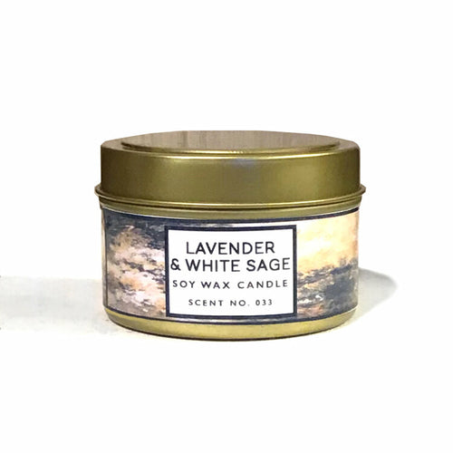 Lavender + White Sage Aromatherapy Scented Soy Wax Candle Ichaku [Perfect Gifts Selection]