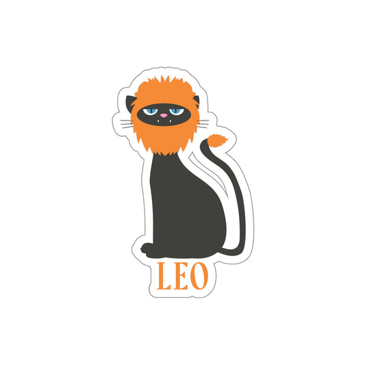 Leo Cat Zodiac Sign Die-Cut Sticker Ichaku [Perfect Gifts Selection]