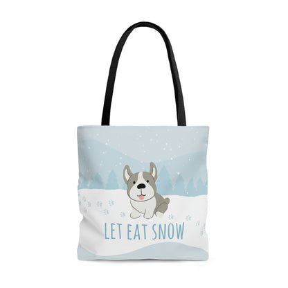 Let Eat Snow Cute Dog Anime Snow AOP Tote Bag Ichaku [Perfect Gifts Selection]