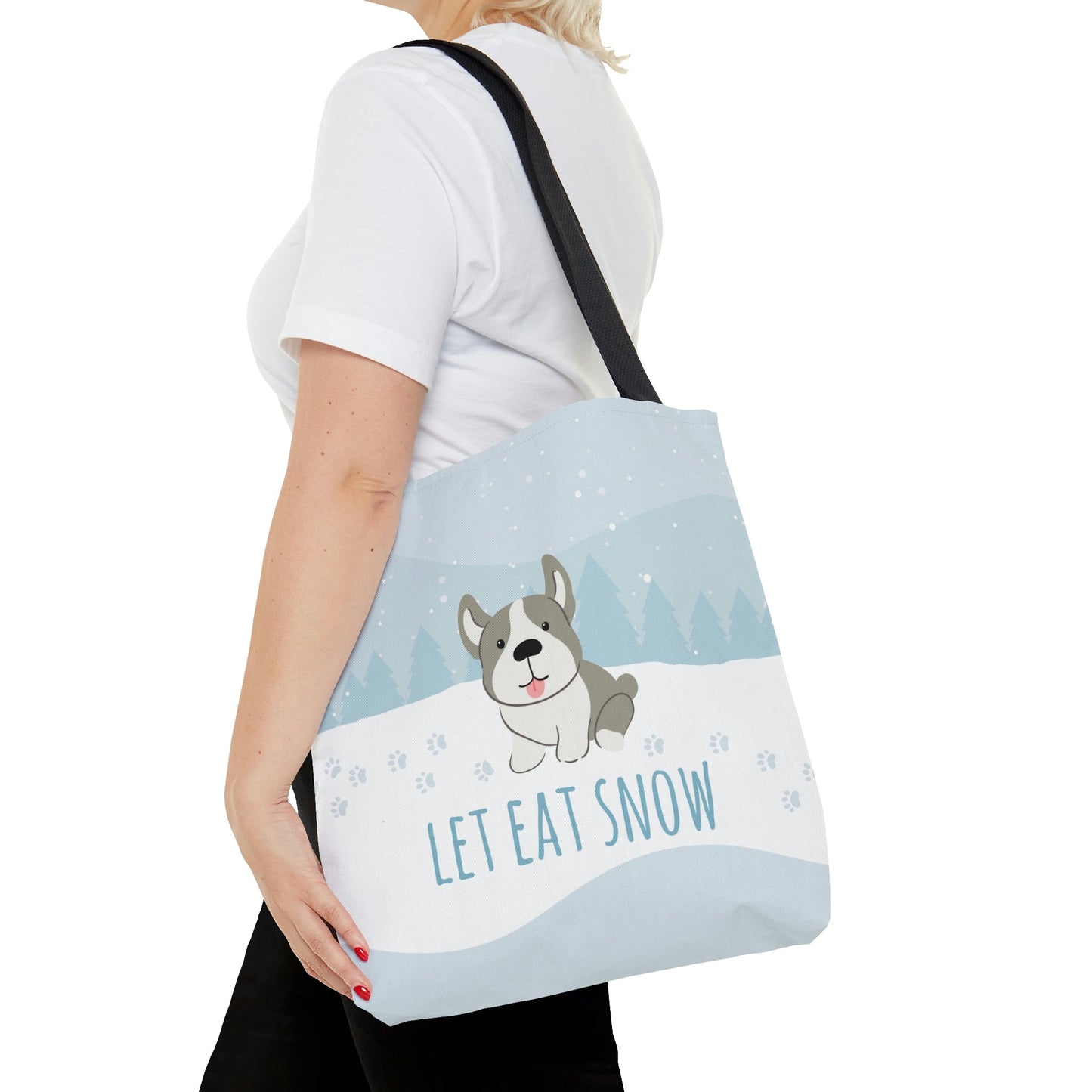 Let Eat Snow Cute Dog Anime Snow AOP Tote Bag Ichaku [Perfect Gifts Selection]