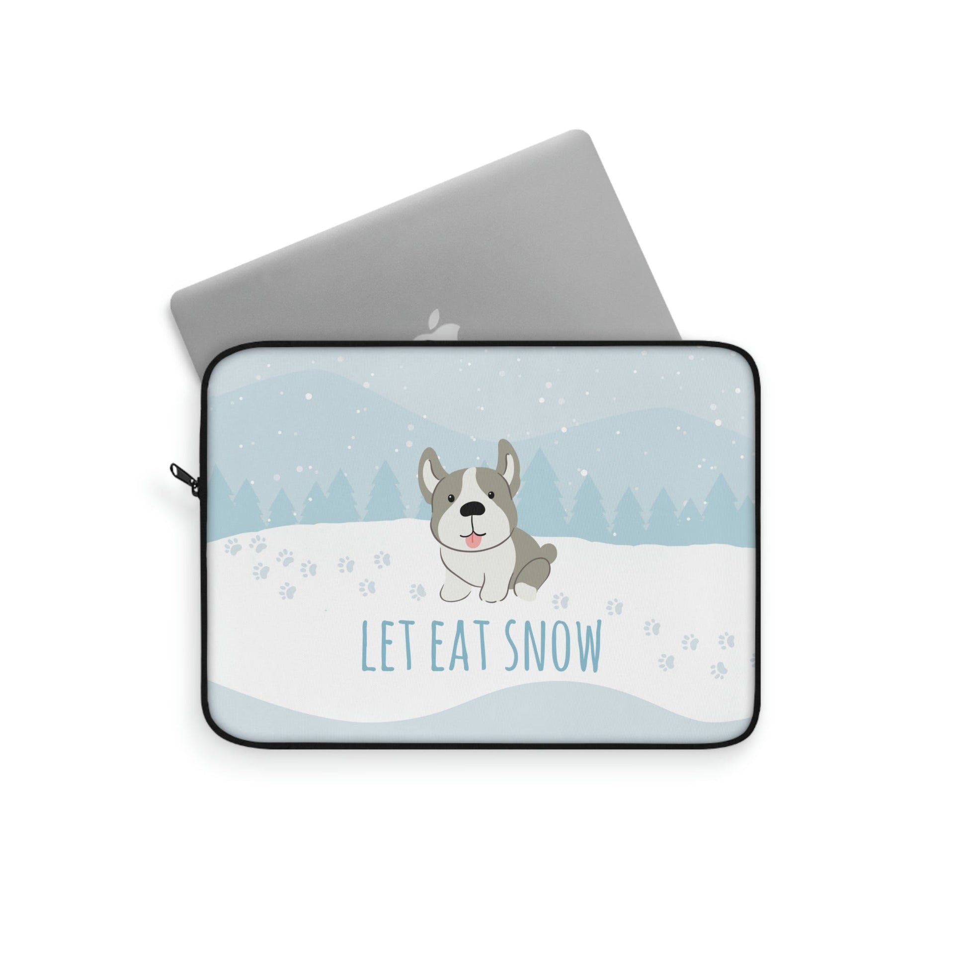 Let Eat Snow Cute Dog Anime Snow Aesthetic Graphic Laptop Sleeve Ichaku [Perfect Gifts Selection]