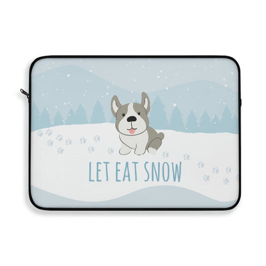 Let Eat Snow Cute Dog Anime Snow Aesthetic Graphic Laptop Sleeve Ichaku [Perfect Gifts Selection]