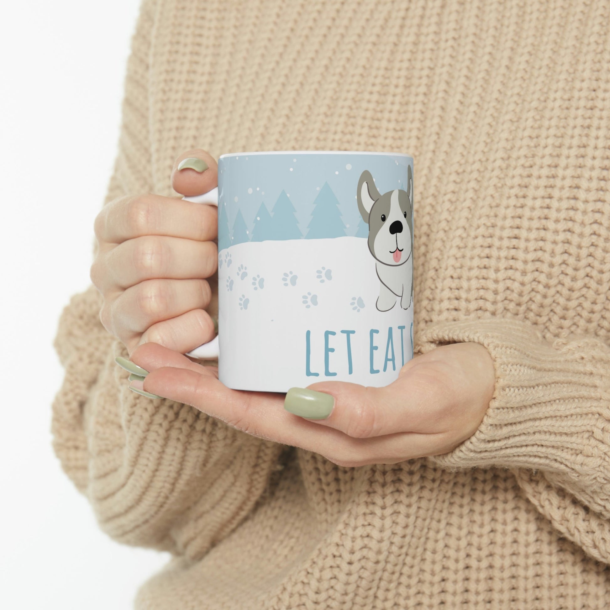 Let Eat Snow Cute Dog Anime Snow Art Ceramic Mug 11oz Ichaku [Perfect Gifts Selection]