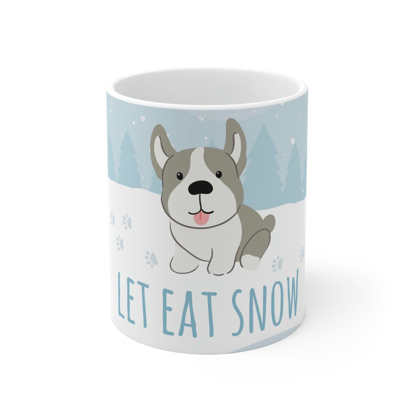 Let Eat Snow Cute Dog Anime Snow Art Ceramic Mug 11oz Ichaku [Perfect Gifts Selection]