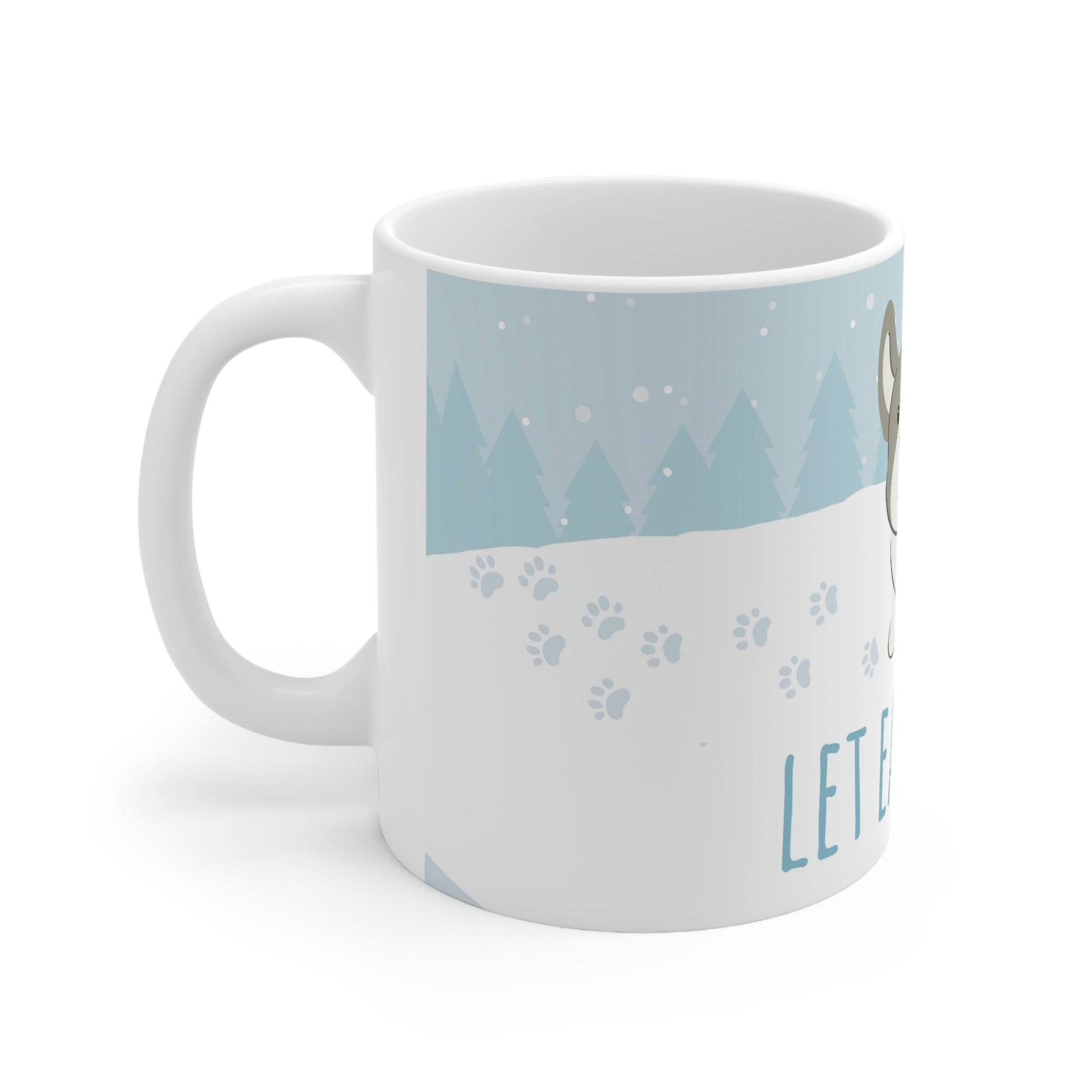 Let Eat Snow Cute Dog Anime Snow Art Ceramic Mug 11oz Ichaku [Perfect Gifts Selection]