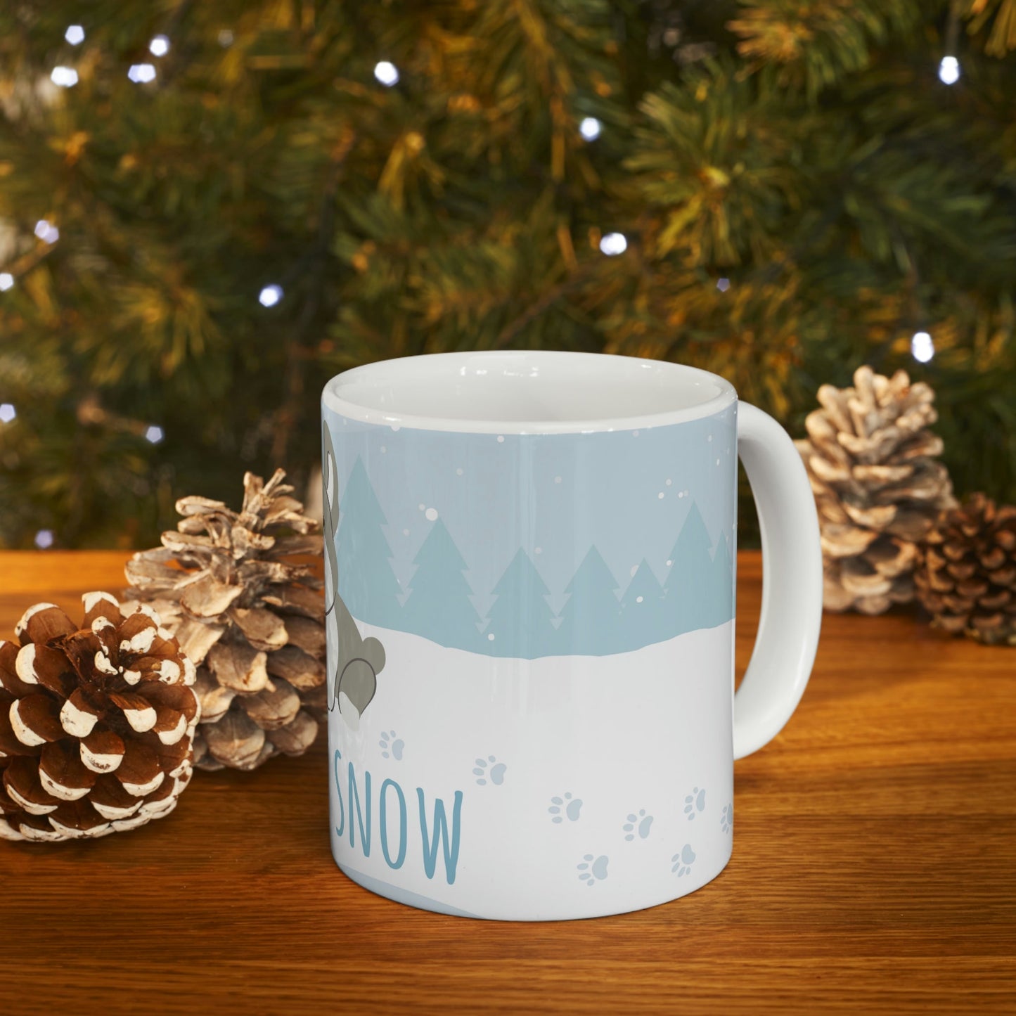 Let Eat Snow Cute Dog Anime Snow Art Ceramic Mug 11oz Ichaku [Perfect Gifts Selection]