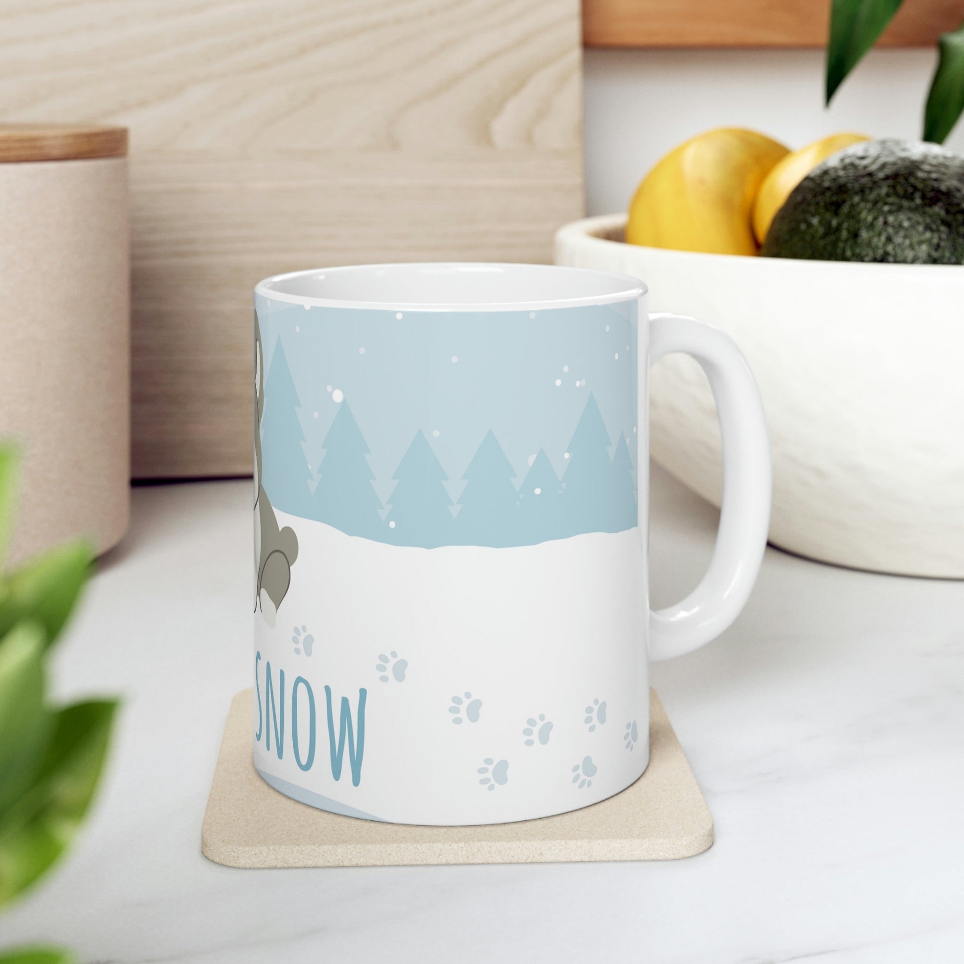 Let Eat Snow Cute Dog Anime Snow Art Ceramic Mug 11oz Ichaku [Perfect Gifts Selection]