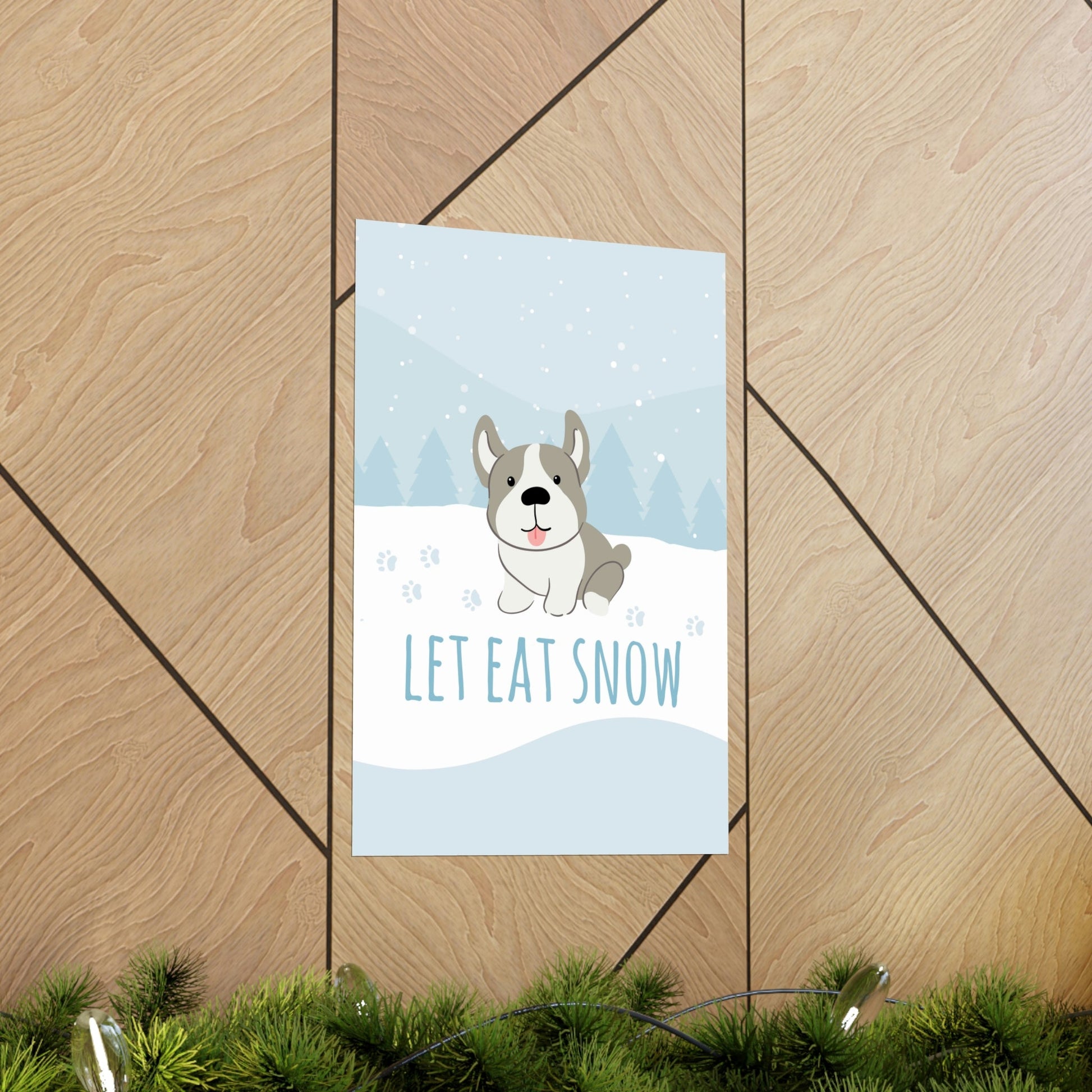 Let Eat Snow Cute Dog Anime Snow Art Premium Matte Vertical Posters Ichaku [Perfect Gifts Selection]