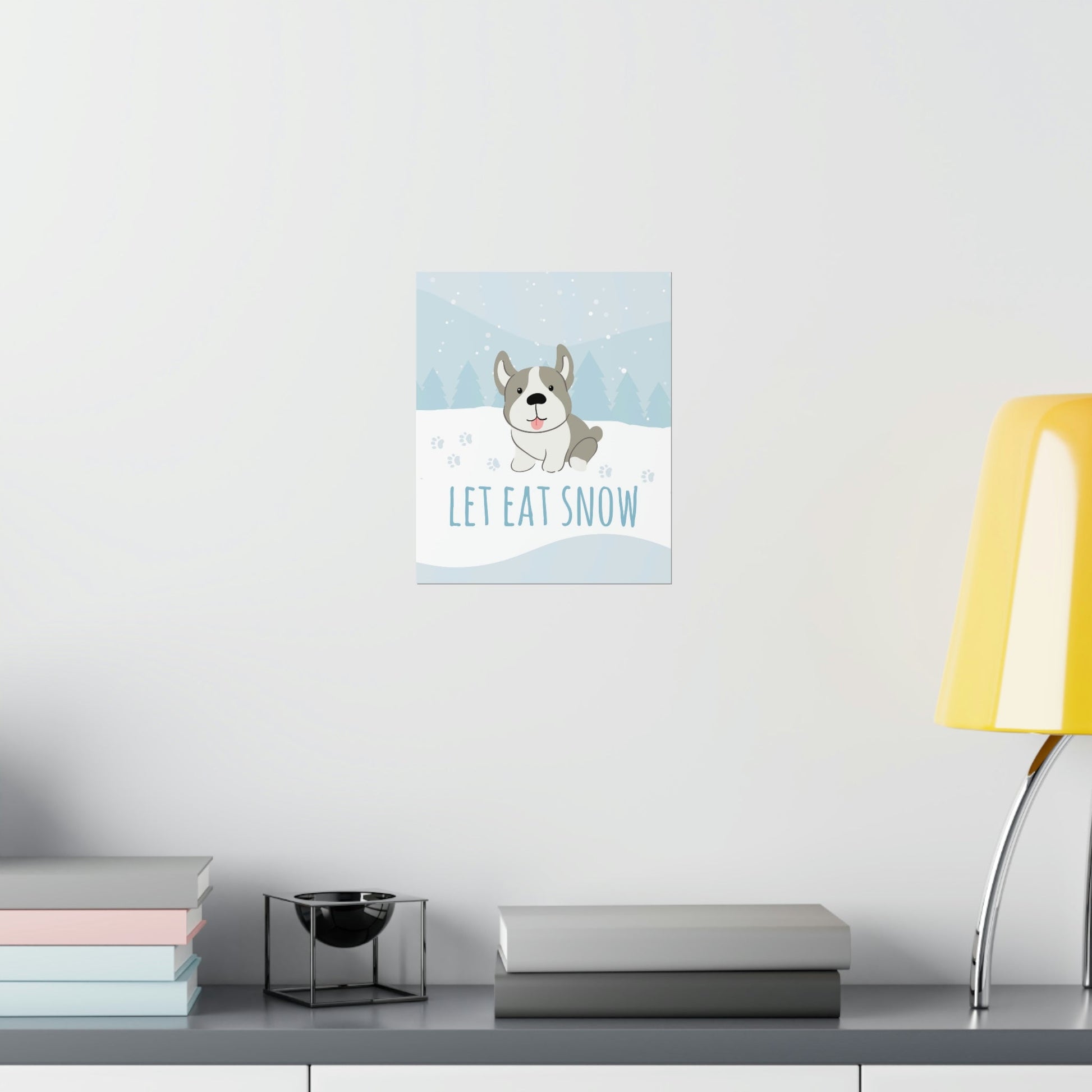 Let Eat Snow Cute Dog Anime Snow Art Premium Matte Vertical Posters Ichaku [Perfect Gifts Selection]