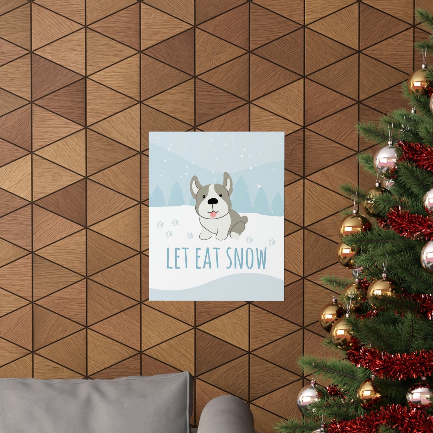 Let Eat Snow Cute Dog Anime Snow Art Premium Matte Vertical Posters Ichaku [Perfect Gifts Selection]