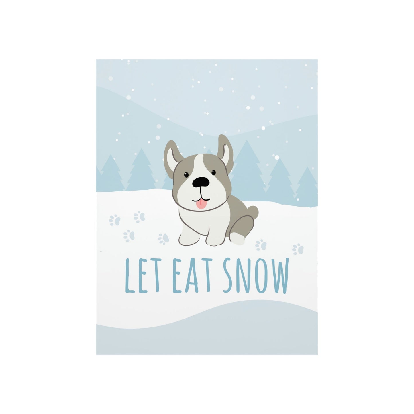 Let Eat Snow Cute Dog Anime Snow Art Premium Matte Vertical Posters Ichaku [Perfect Gifts Selection]