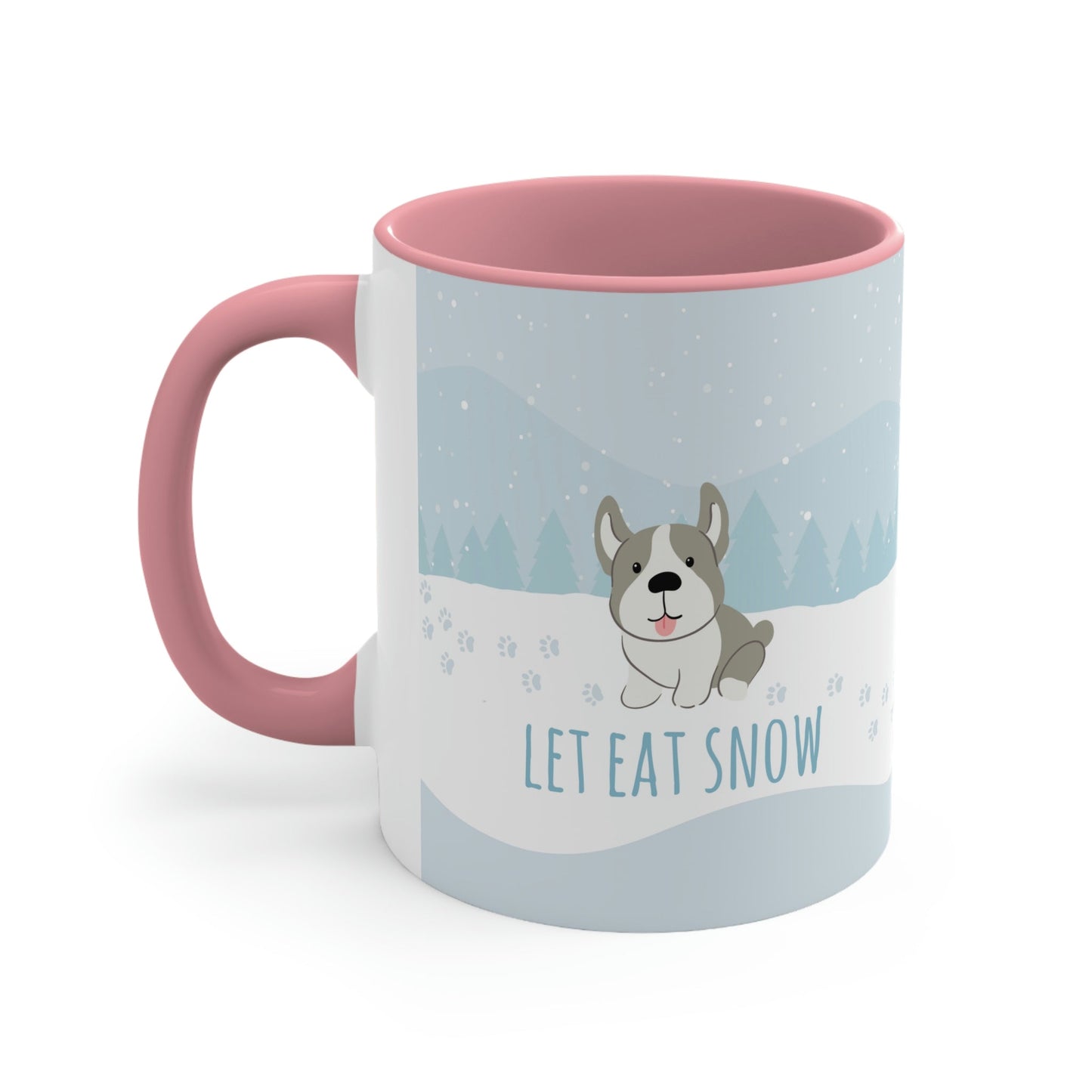 Let Eat Snow Cute Dog Anime Snow Classic Accent Coffee Mug 11oz Ichaku [Perfect Gifts Selection]