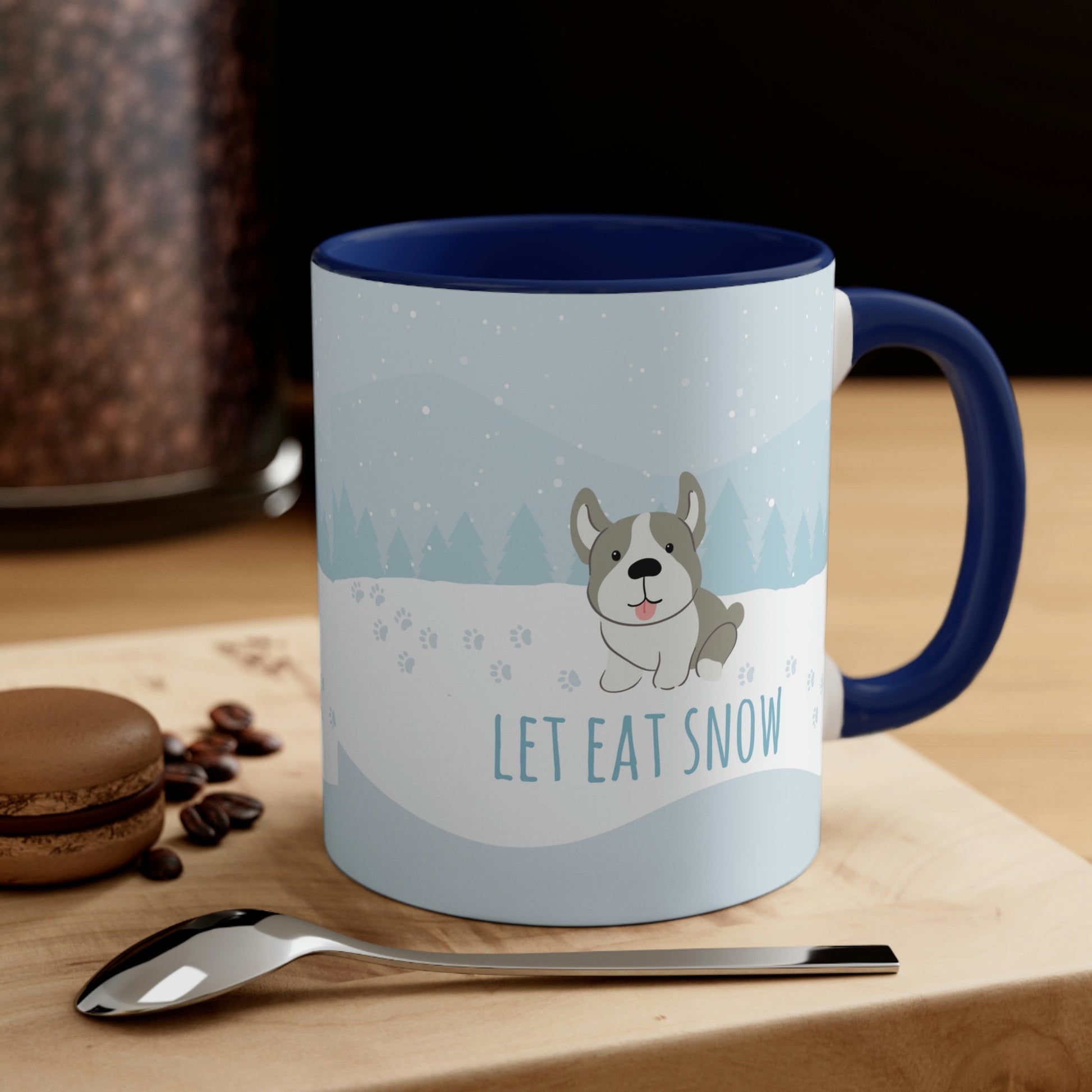 Let Eat Snow Cute Dog Anime Snow Classic Accent Coffee Mug 11oz Ichaku [Perfect Gifts Selection]