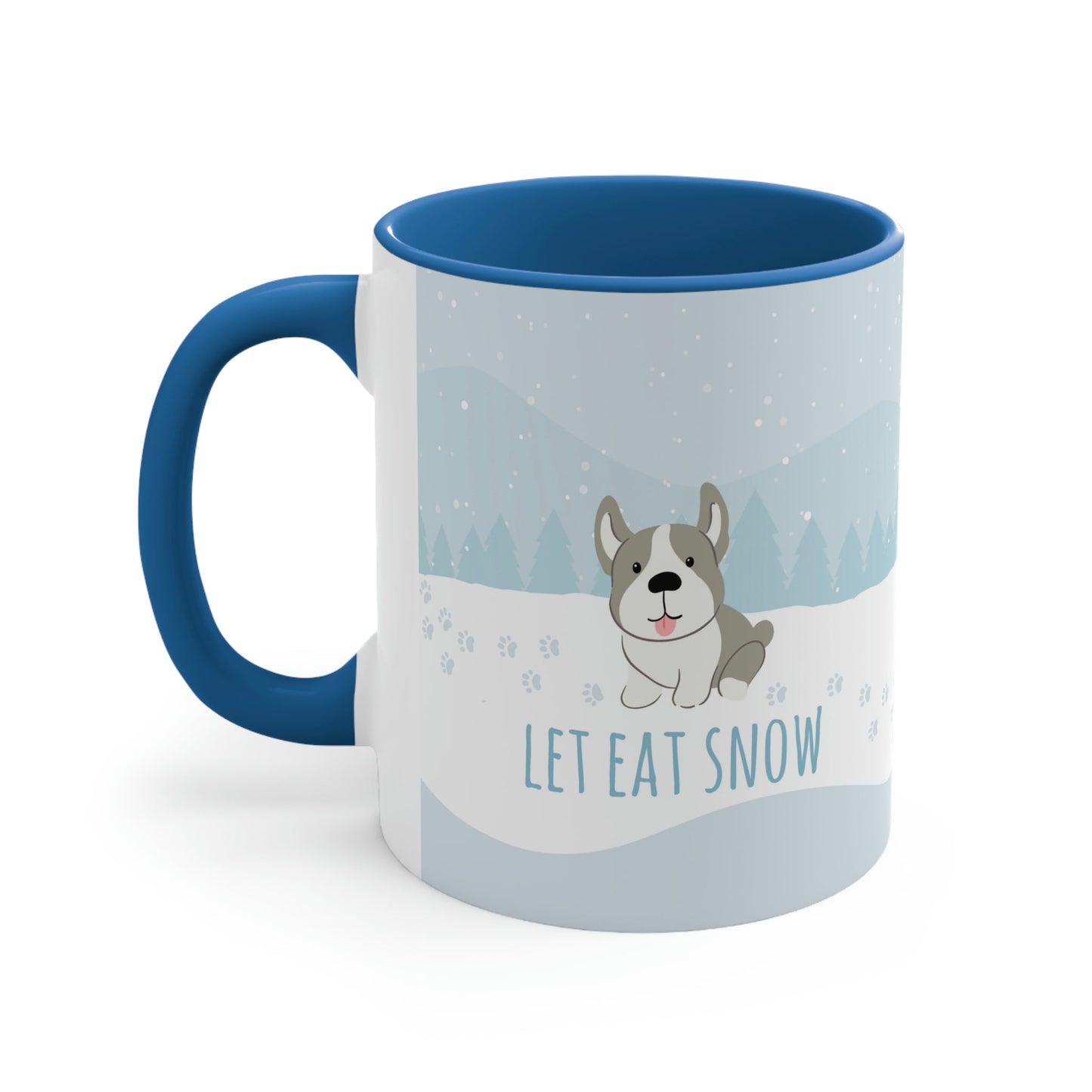 Let Eat Snow Cute Dog Anime Snow Classic Accent Coffee Mug 11oz Ichaku [Perfect Gifts Selection]