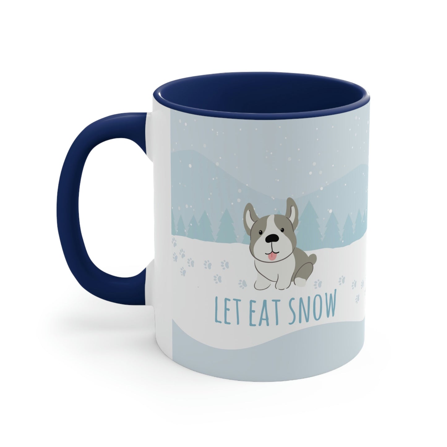 Let Eat Snow Cute Dog Anime Snow Classic Accent Coffee Mug 11oz Ichaku [Perfect Gifts Selection]