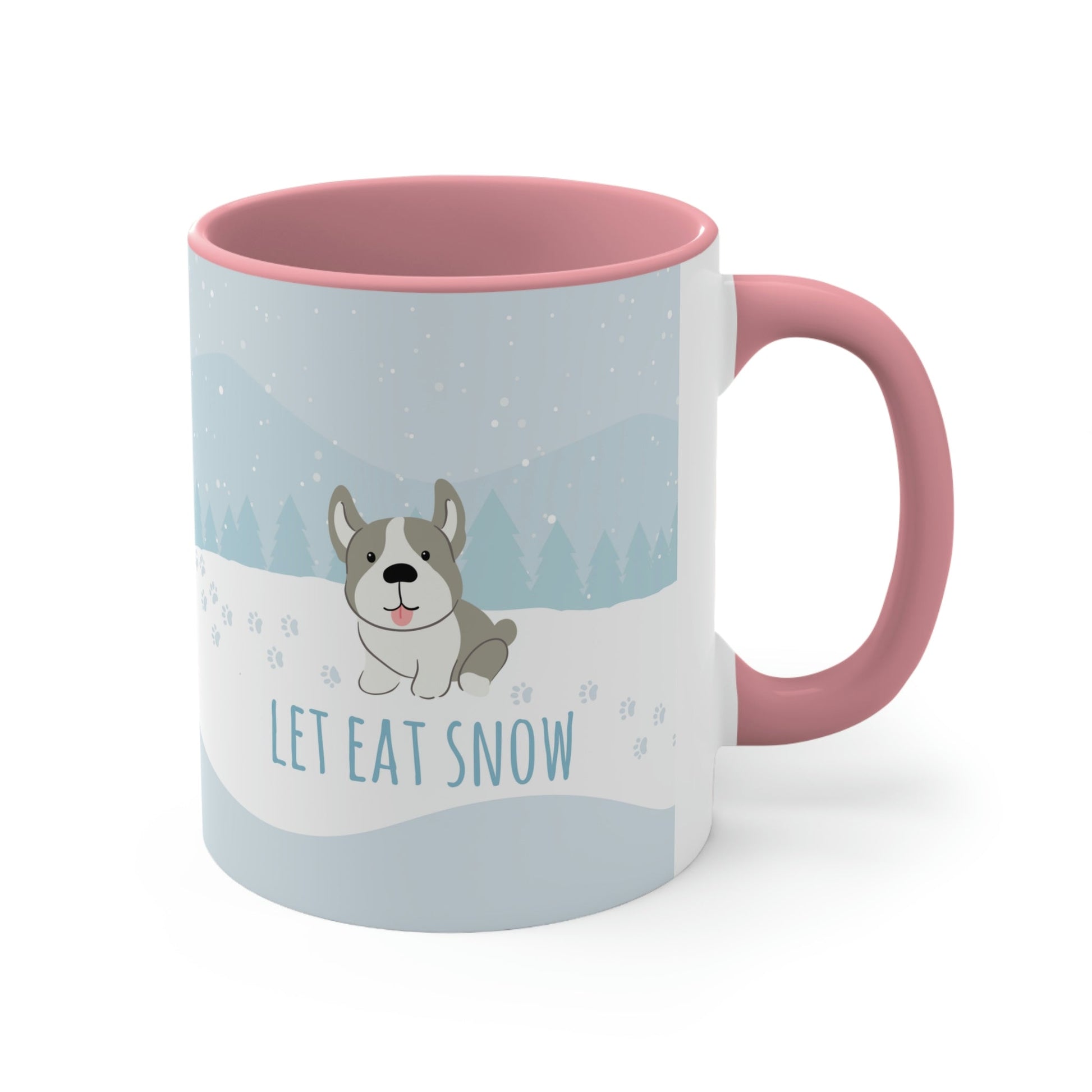 Let Eat Snow Cute Dog Anime Snow Classic Accent Coffee Mug 11oz Ichaku [Perfect Gifts Selection]