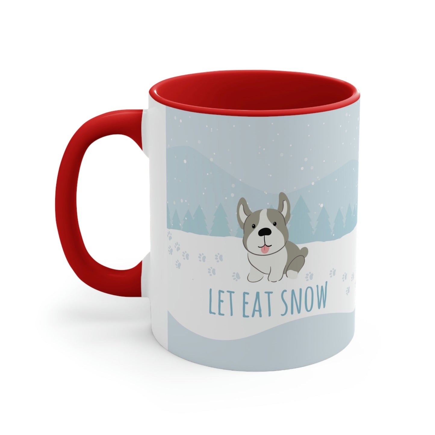 Let Eat Snow Cute Dog Anime Snow Classic Accent Coffee Mug 11oz Ichaku [Perfect Gifts Selection]