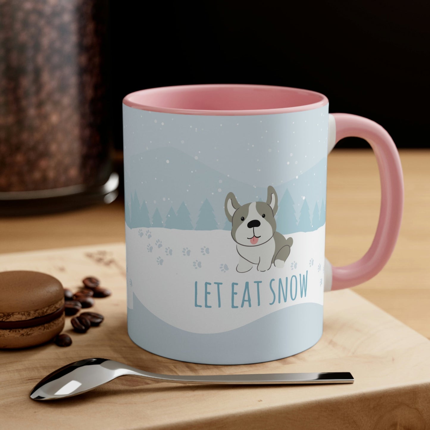 Let Eat Snow Cute Dog Anime Snow Classic Accent Coffee Mug 11oz Ichaku [Perfect Gifts Selection]