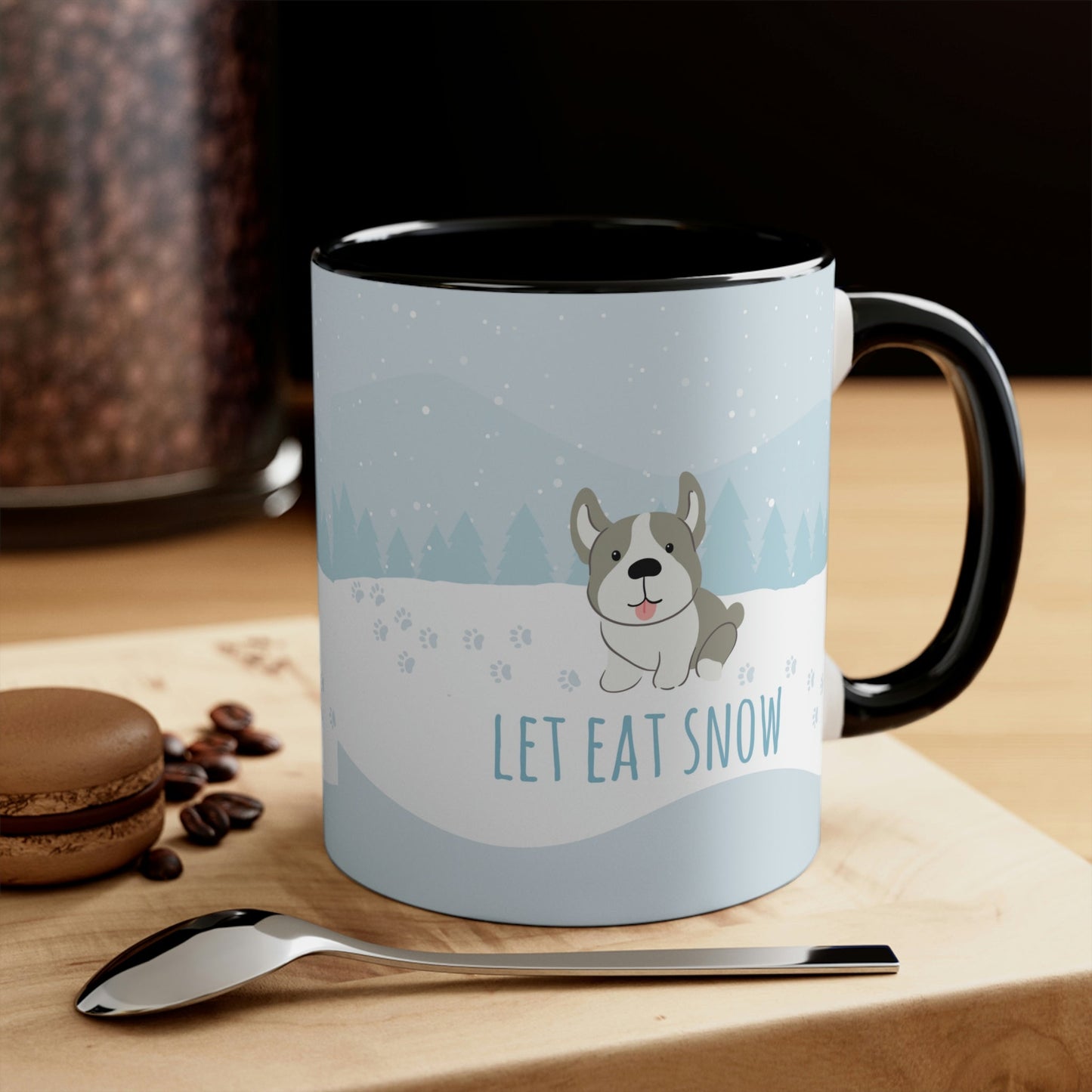 Let Eat Snow Cute Dog Anime Snow Classic Accent Coffee Mug 11oz Ichaku [Perfect Gifts Selection]