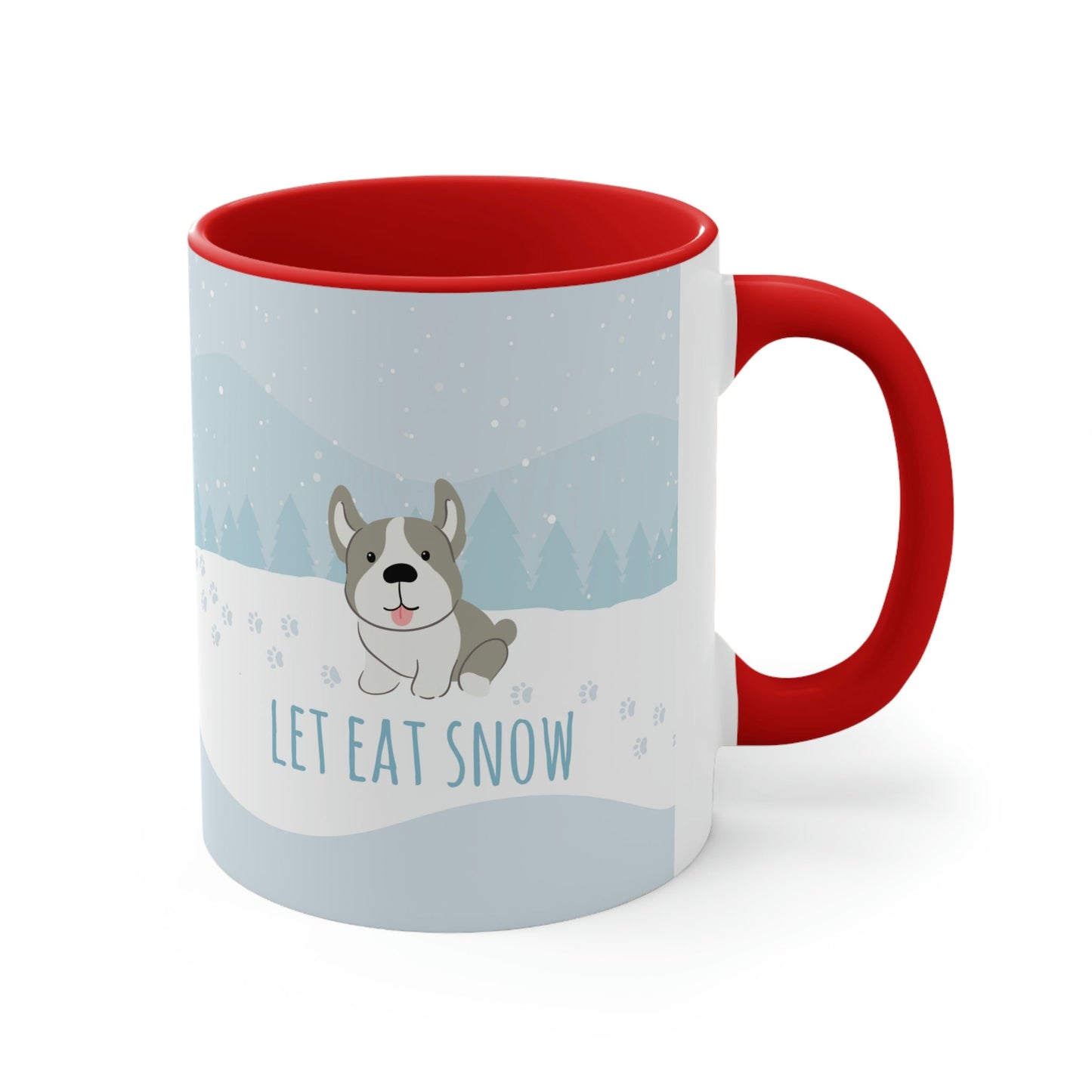 Let Eat Snow Cute Dog Anime Snow Classic Accent Coffee Mug 11oz Ichaku [Perfect Gifts Selection]