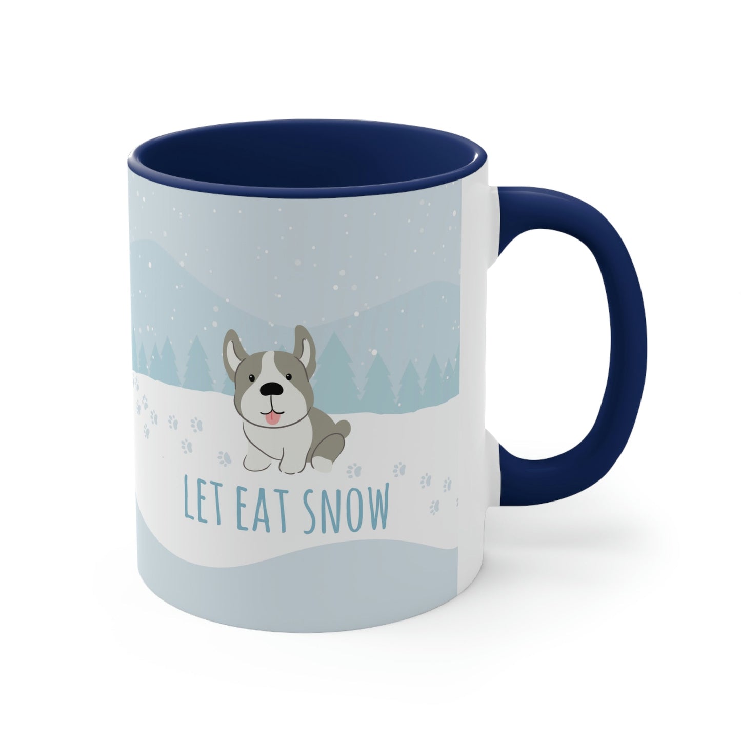 Let Eat Snow Cute Dog Anime Snow Classic Accent Coffee Mug 11oz Ichaku [Perfect Gifts Selection]