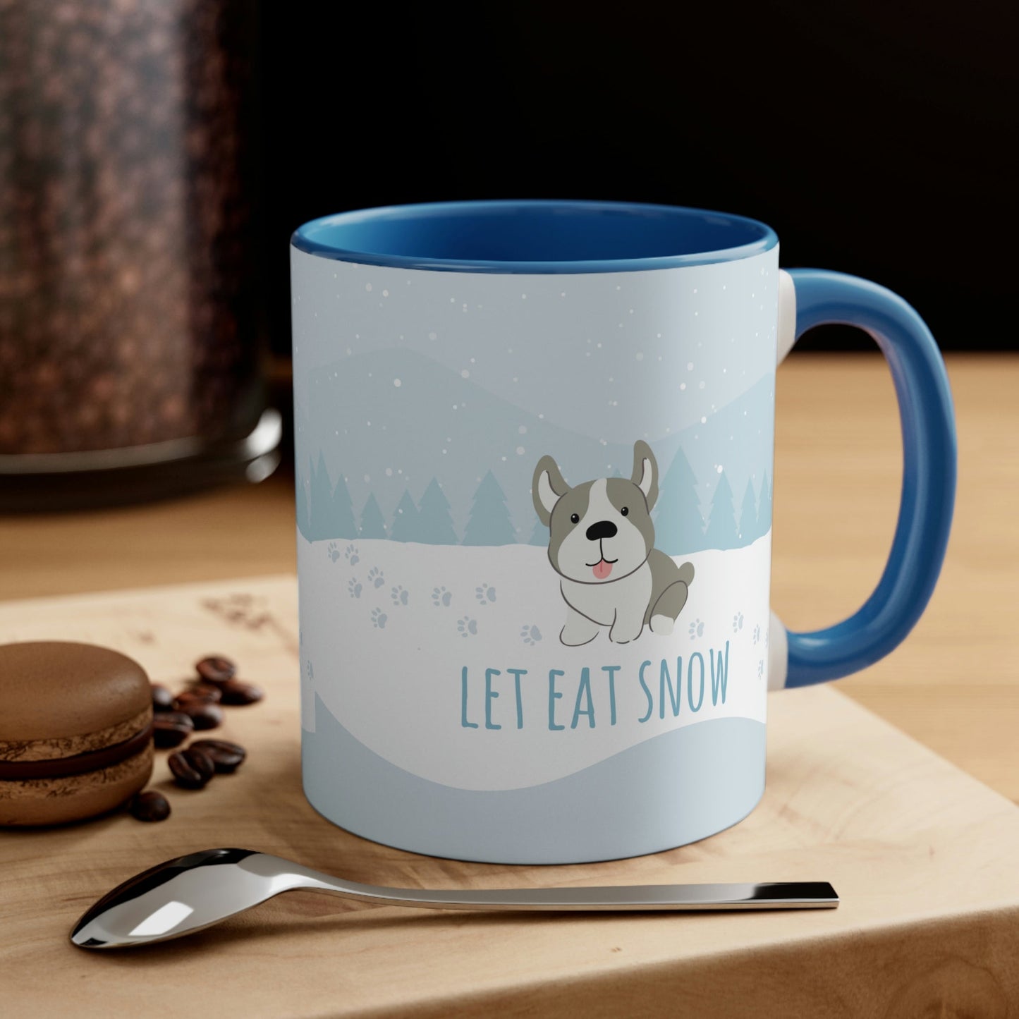 Let Eat Snow Cute Dog Anime Snow Classic Accent Coffee Mug 11oz Ichaku [Perfect Gifts Selection]