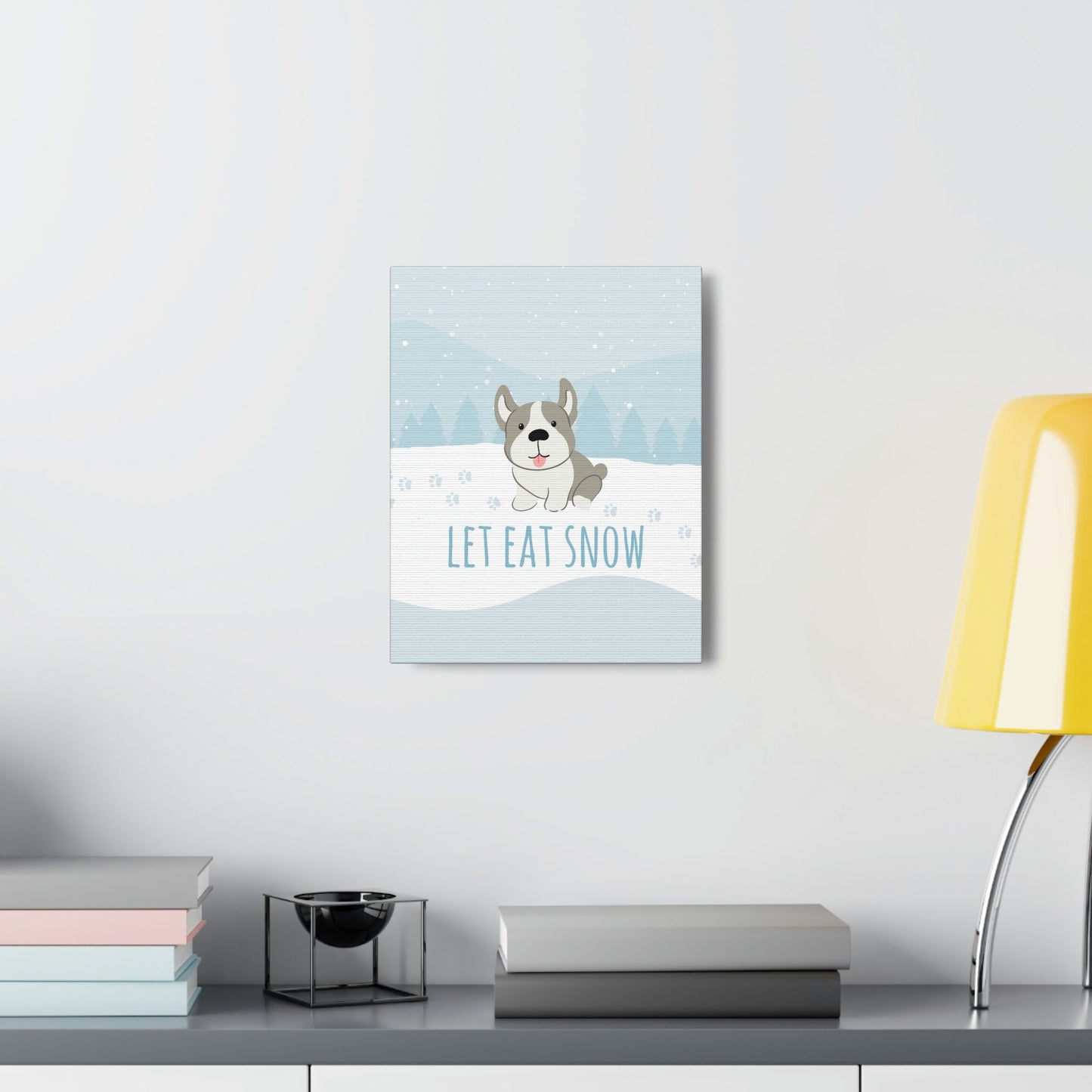 Let Eat Snow Cute Dog Anime Snow Classic Art Canvas Gallery Wraps Ichaku [Perfect Gifts Selection]