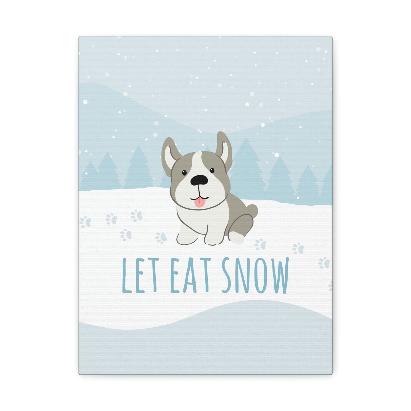 Let Eat Snow Cute Dog Anime Snow Classic Art Canvas Gallery Wraps Ichaku [Perfect Gifts Selection]