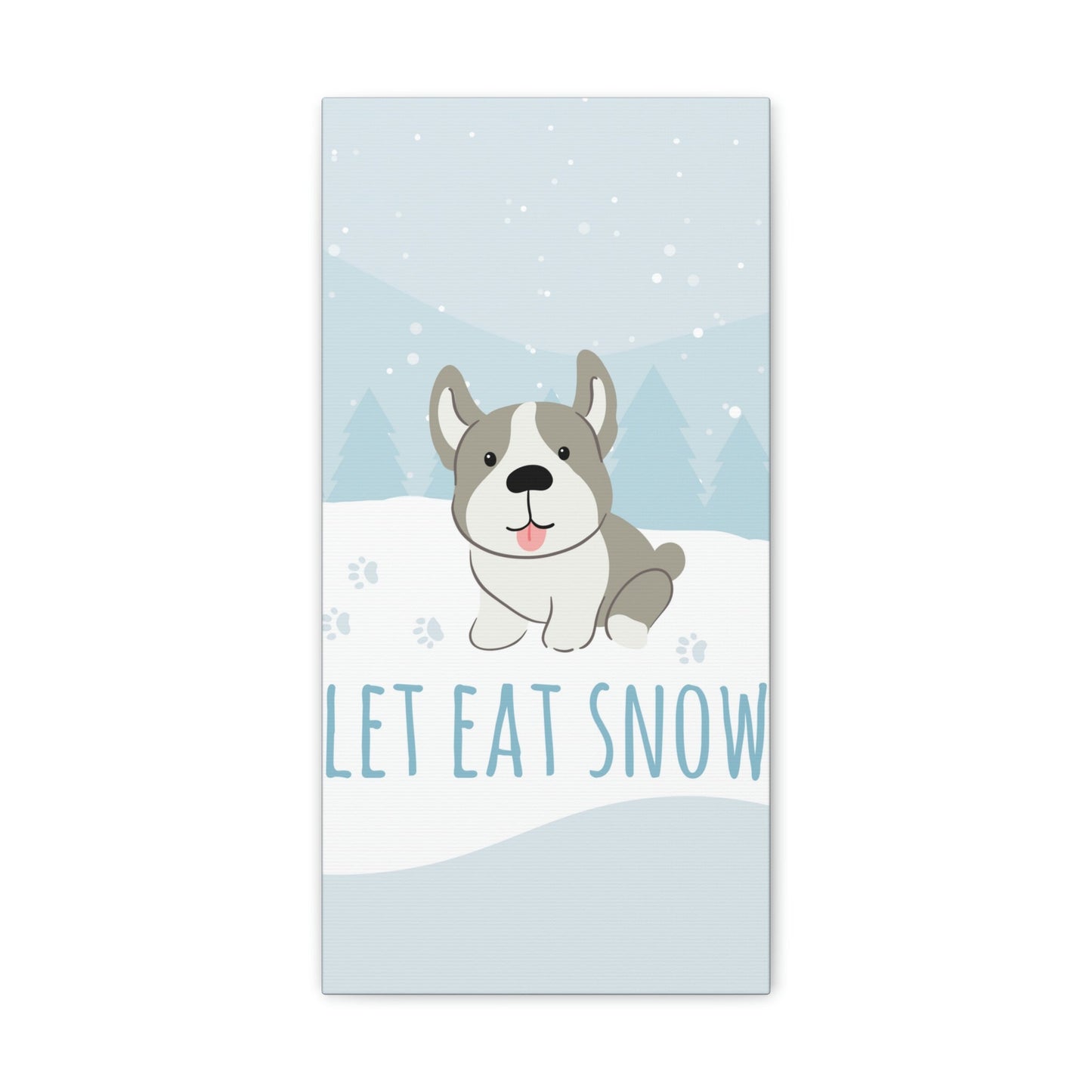 Let Eat Snow Cute Dog Anime Snow Classic Art Canvas Gallery Wraps Ichaku [Perfect Gifts Selection]