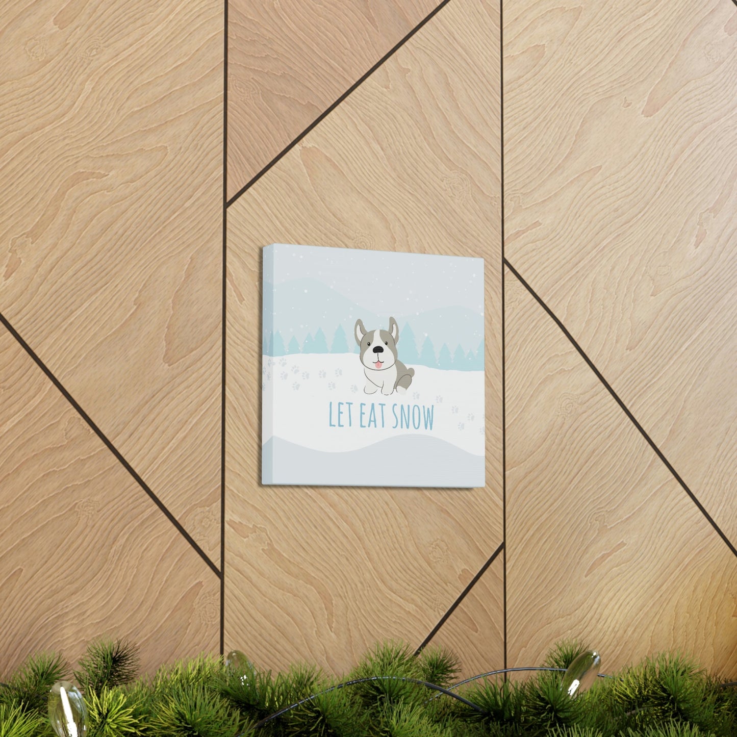 Let Eat Snow Cute Dog Anime Snow Classic Art Canvas Gallery Wraps Ichaku [Perfect Gifts Selection]